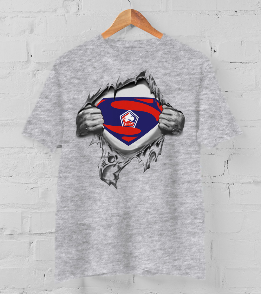 LOSC Lille OSC Superman Crest Logo Heroic T-Shirt