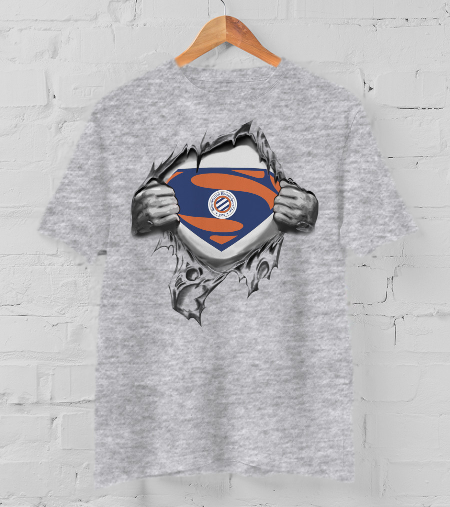 Montpellier HSC Superman Logo Tear Open T-Shirt