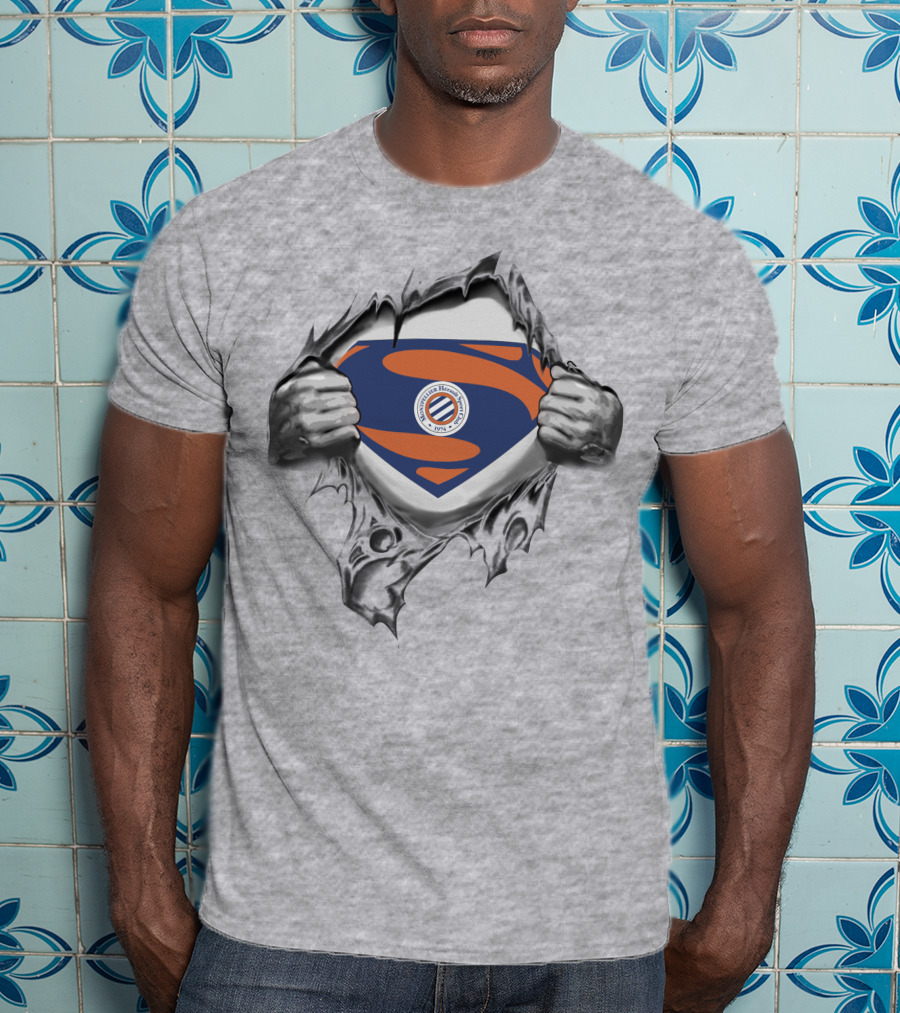 Montpellier HSC Superman Logo Tear Open T-Shirt