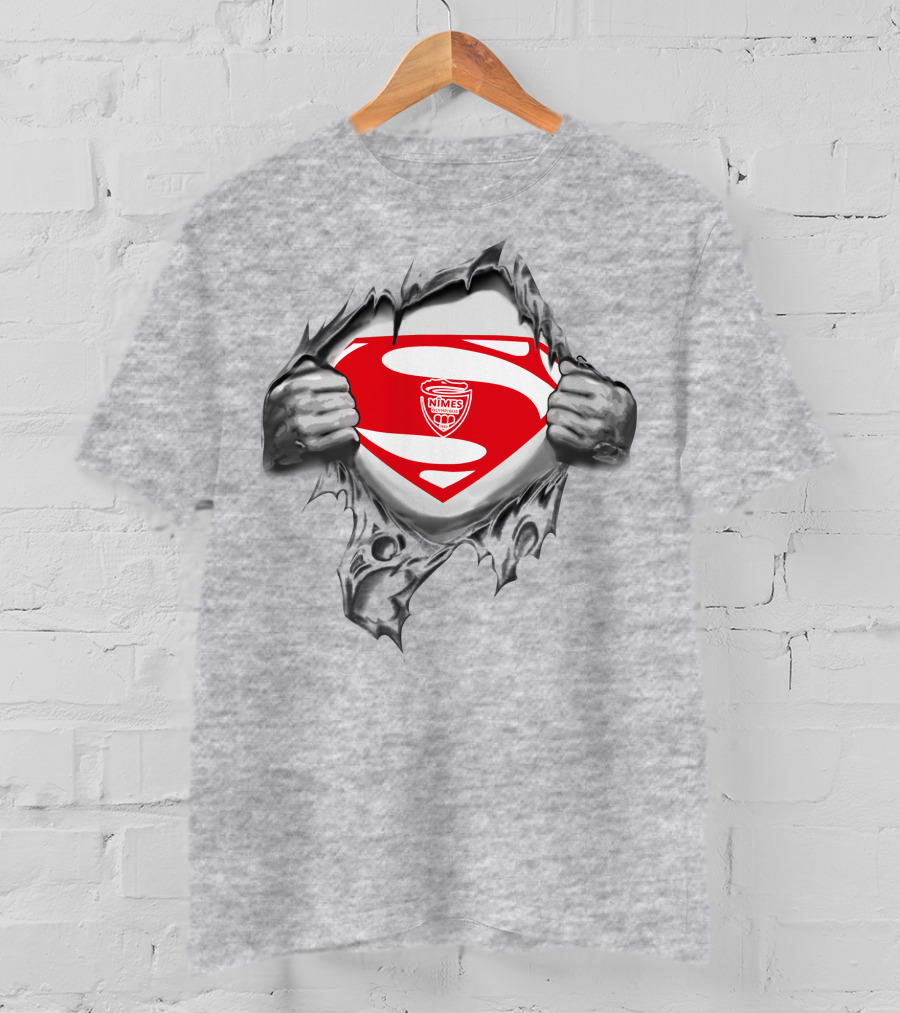 Nimes Olympique Superman Logo Reveal T-Shirt