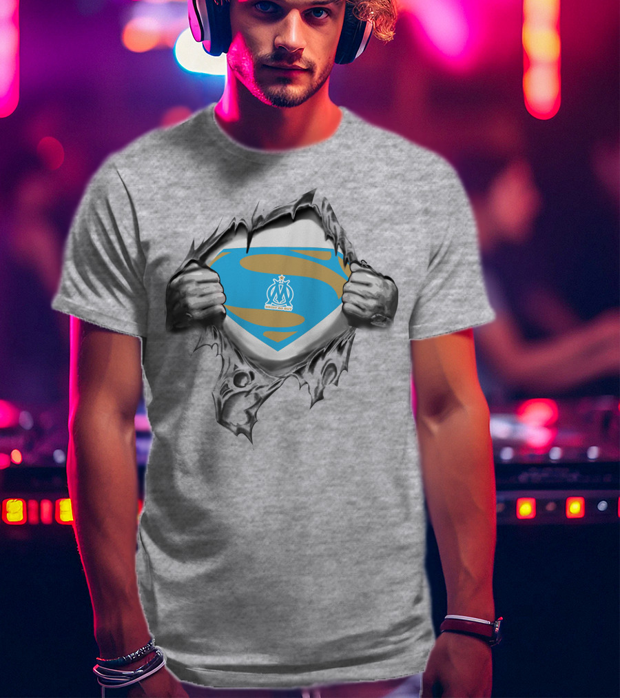 Olympique De Marseille Superman Crest Unveiling T-Shirt