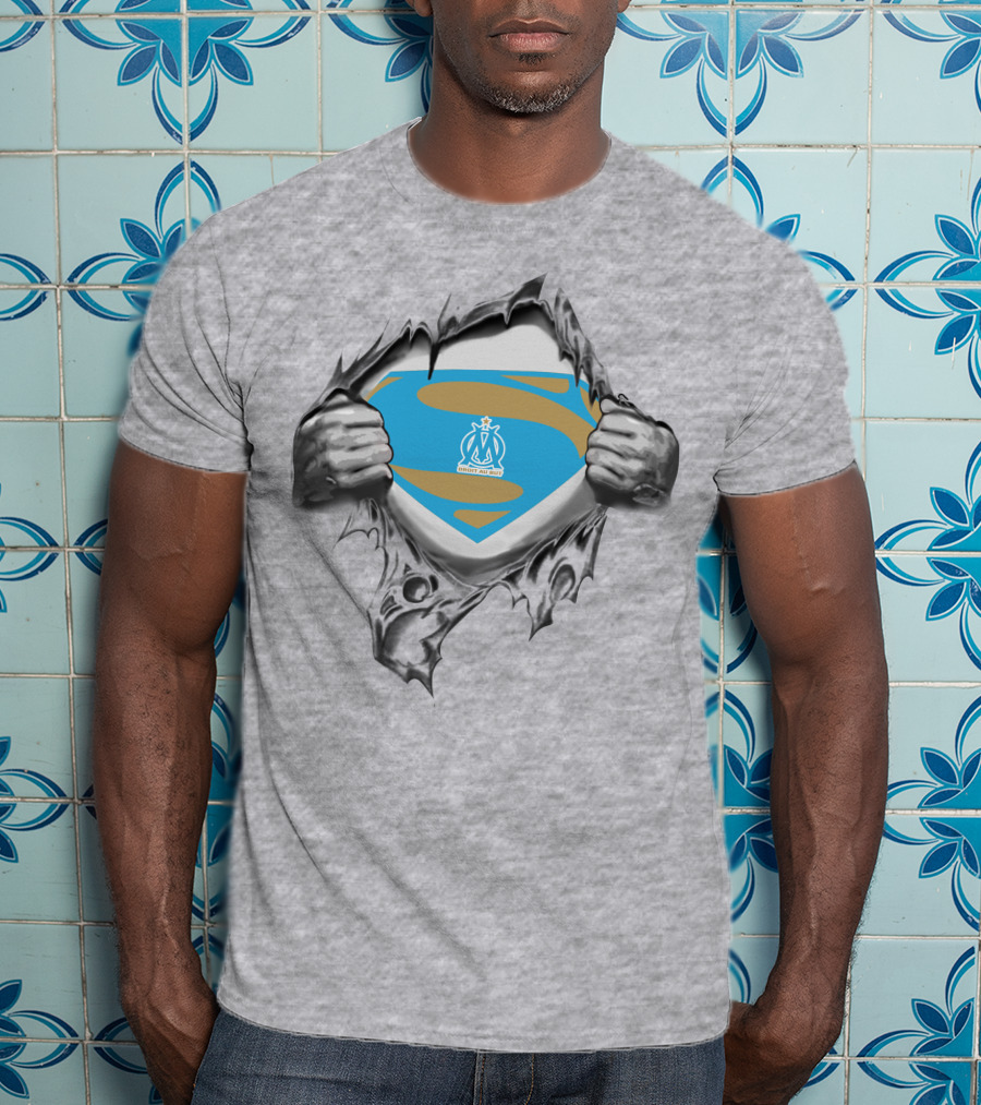 Olympique De Marseille Superman Crest Unveiling T-Shirt