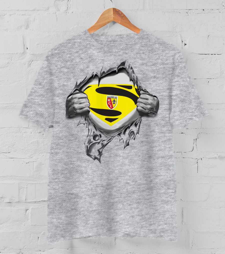 RC Lens Superman Shield Emblem With Hands Ripped T-Shirt