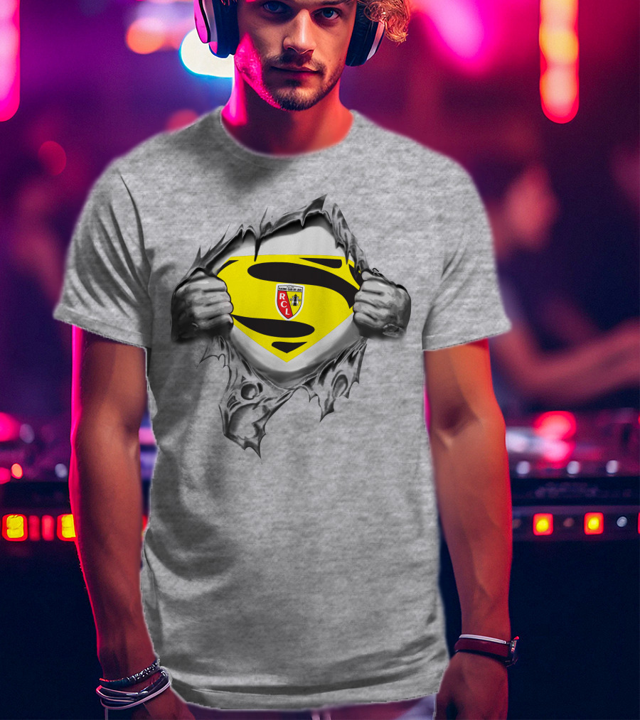 RC Lens Superman Shield Emblem With Hands Ripped T-Shirt
