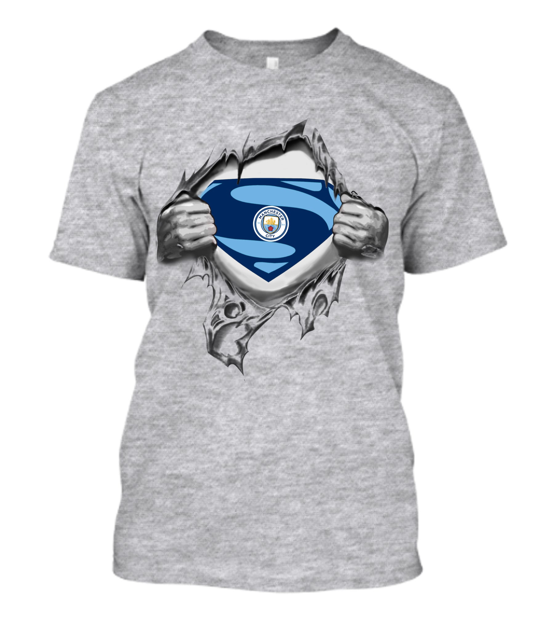 PL Manchester City Super Hero Logo Emblem T-Shirt