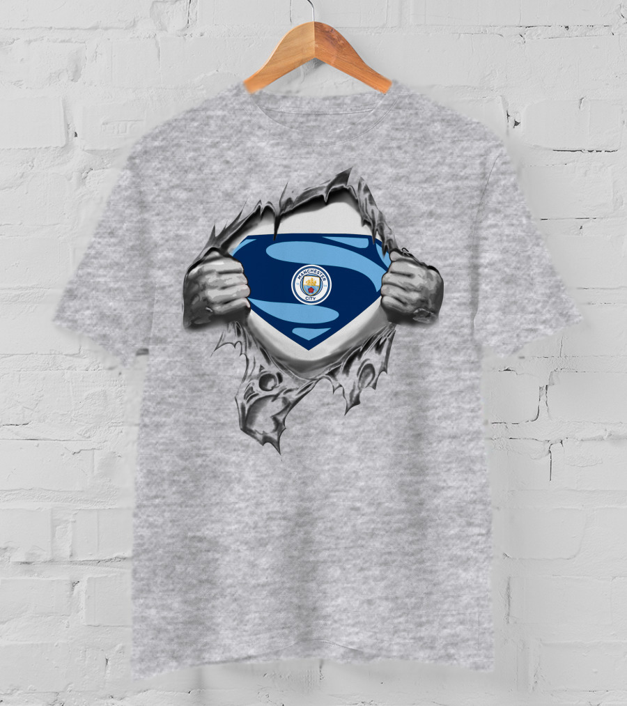 PL Manchester City Super Hero Logo Emblem T-Shirt
