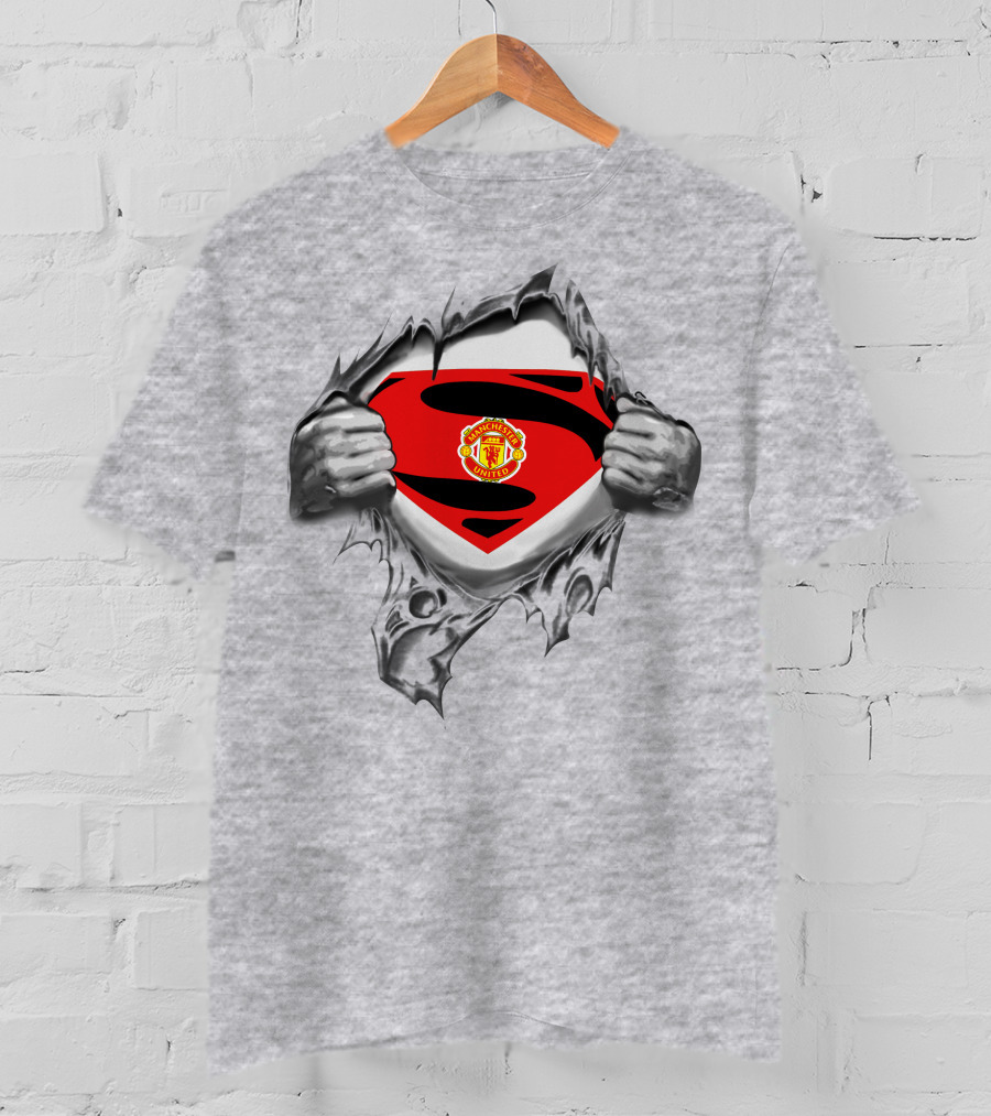 Pl Manchester United Superman Logo Emblem With Iconic Crest T-Shirt