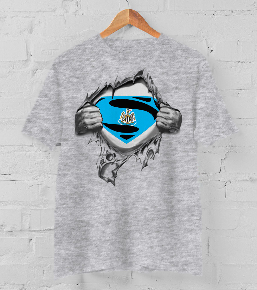Newcastle United Superman Crest Logo Burst T-Shirt