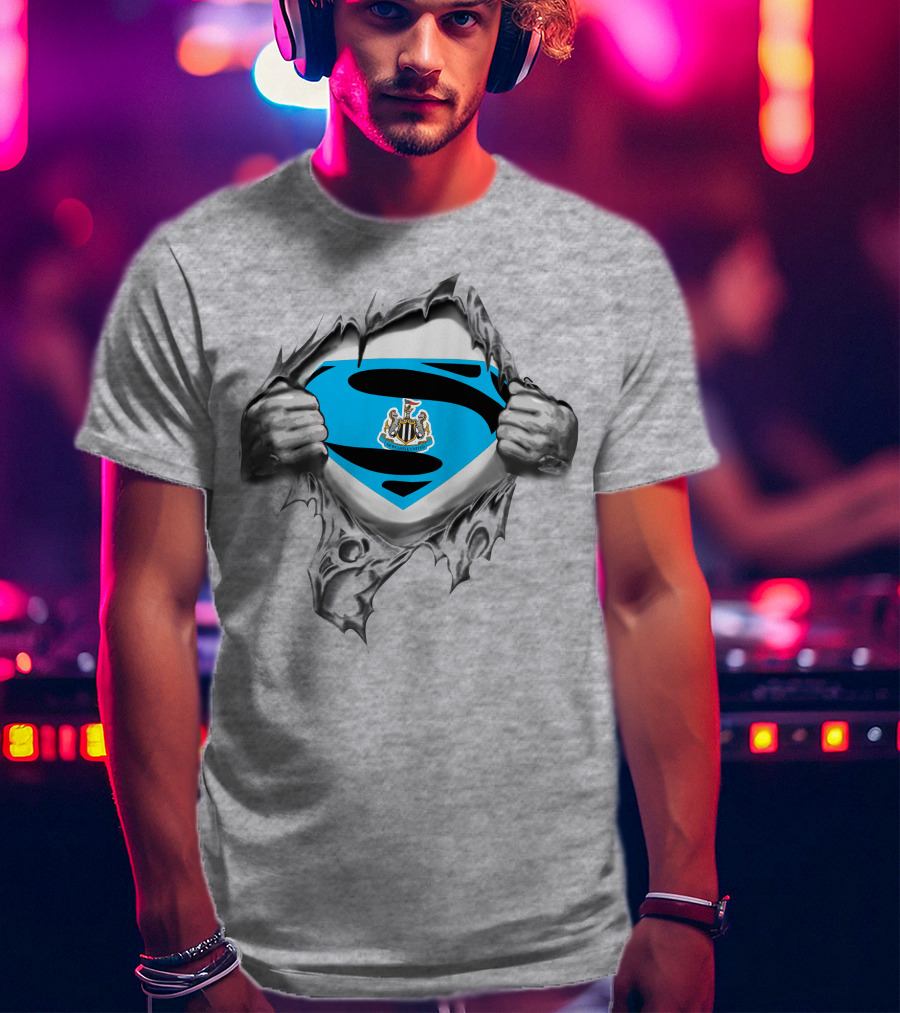 Newcastle United Superman Crest Logo Burst T-Shirt