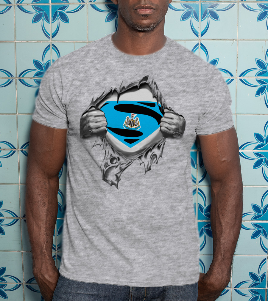 Newcastle United Superman Crest Logo Burst T-Shirt