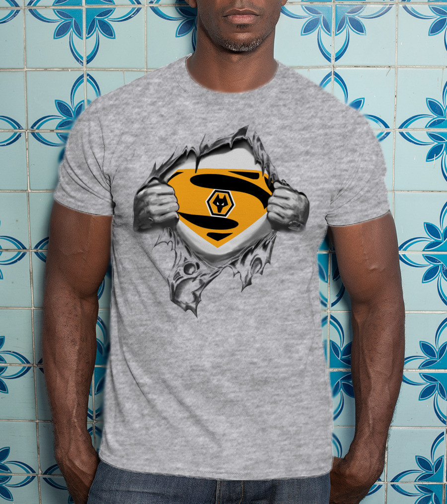 Wolverhampton Wanderers Superman Shield Logo Tear T-Shirt