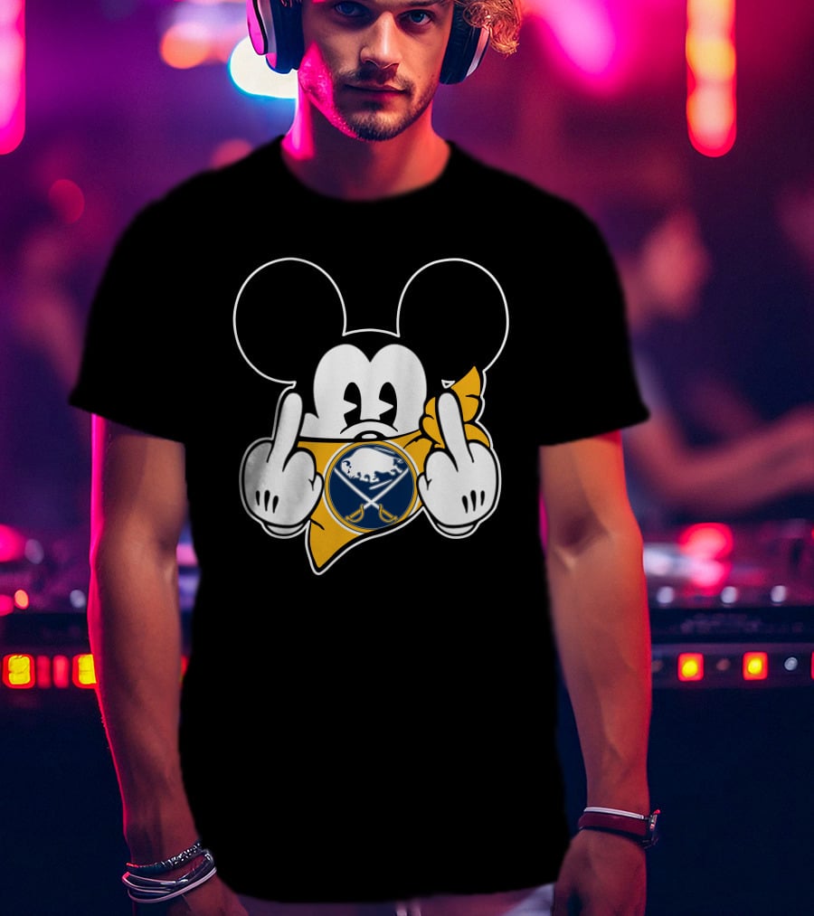 Sabres Mouse Middle Finger Gesture T-Shirt
