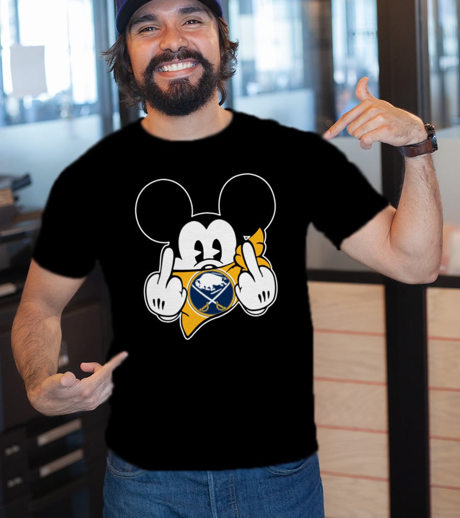 Sabres Mouse Middle Finger Gesture T-Shirt