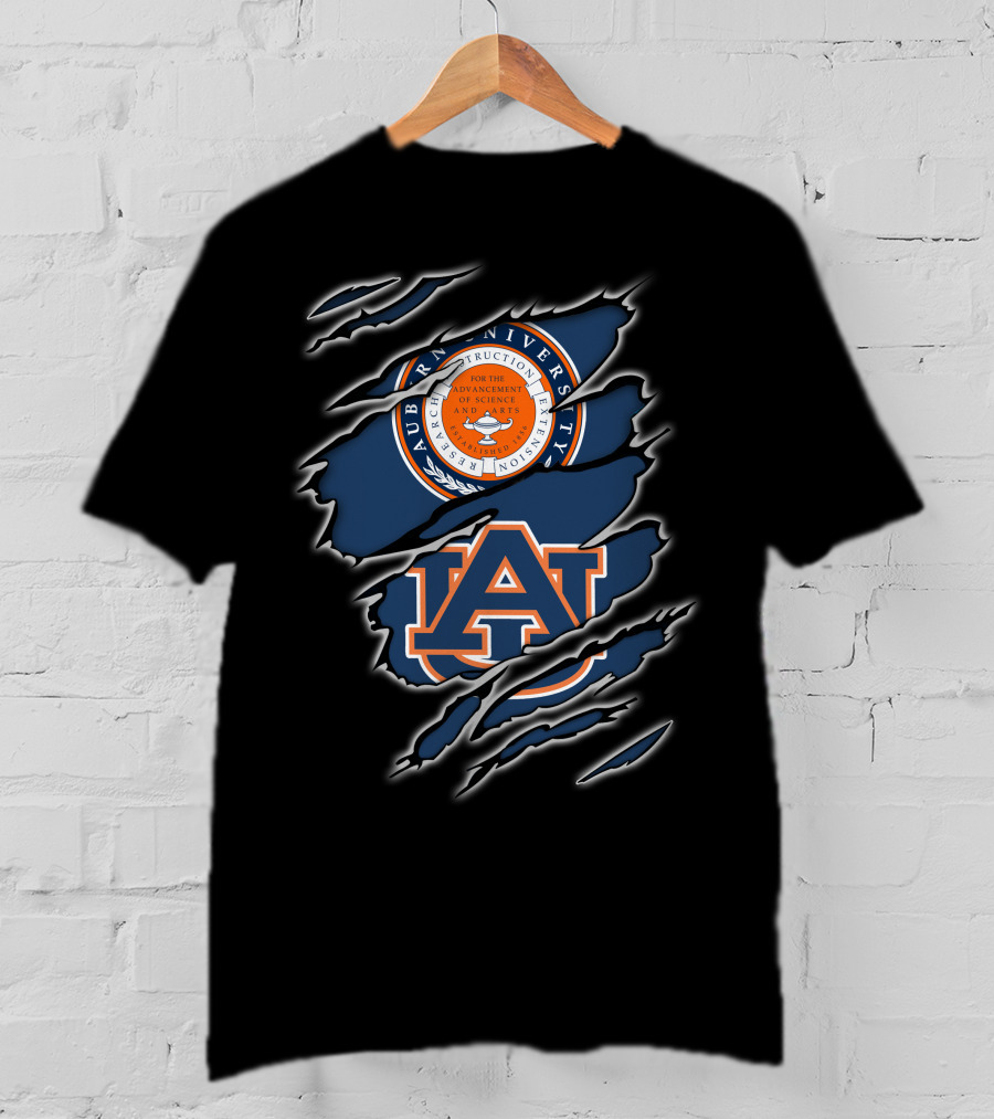 Auburn University Seal And AU Logo Claw Marks T-Shirt