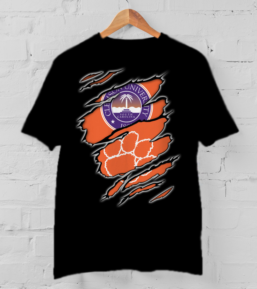 Clemson University South Carolina Paw Claw Marks T-Shirt