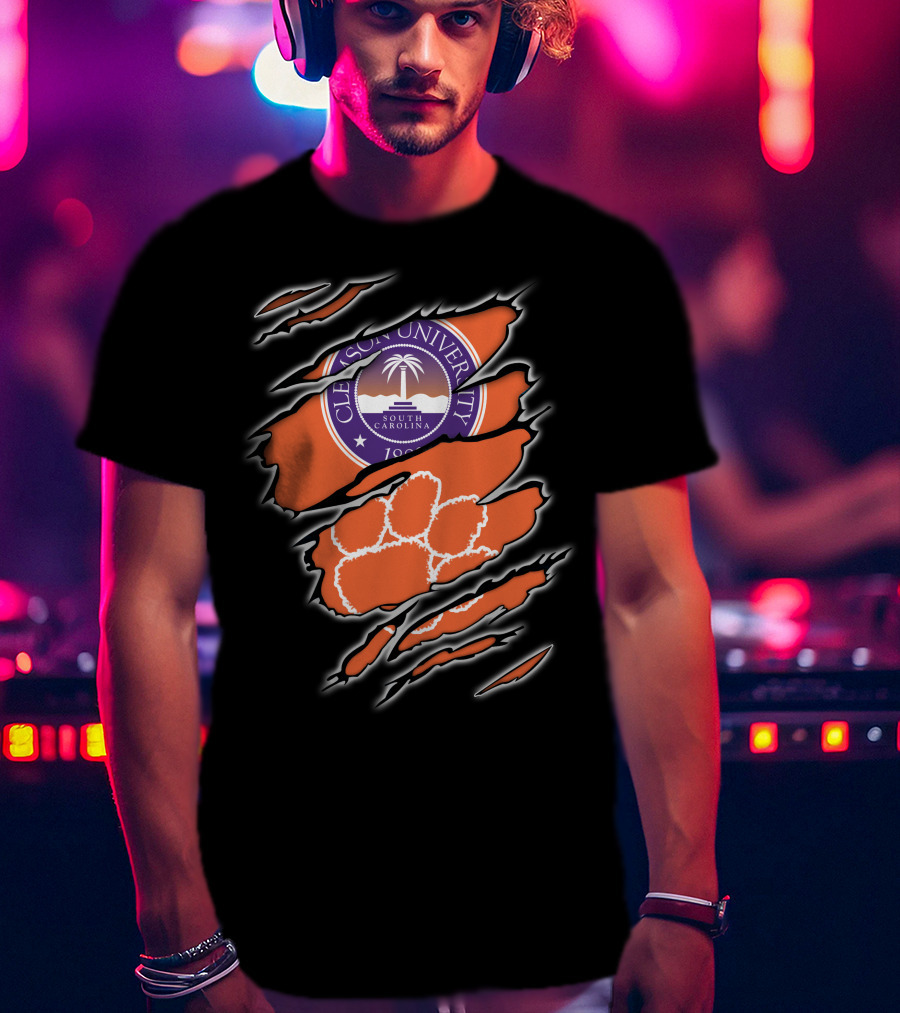 Clemson University South Carolina Paw Claw Marks T-Shirt