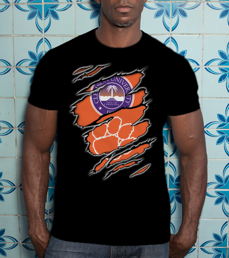 Clemson University South Carolina Paw Claw Marks T-Shirt