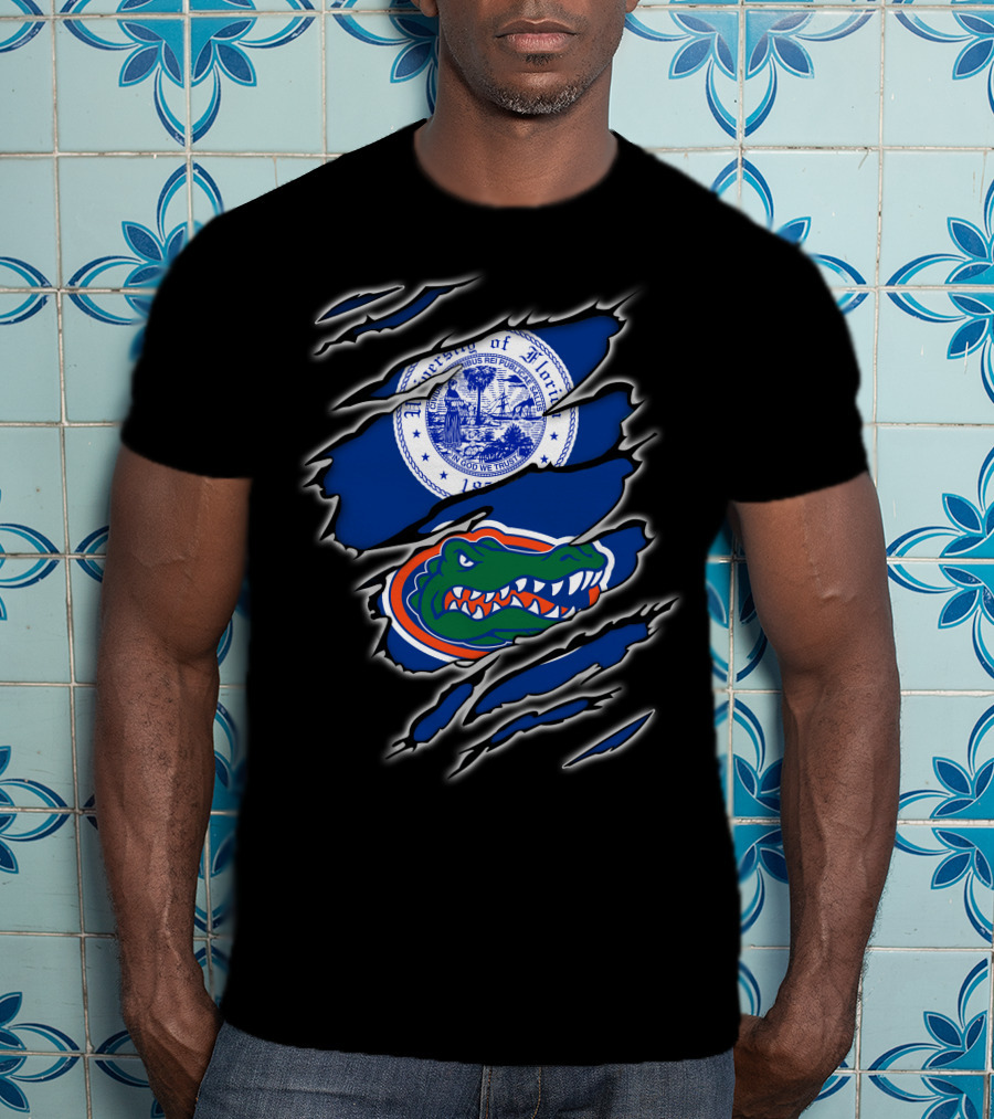 University Of Florida Gators Logo With New York Seal T-Shirt