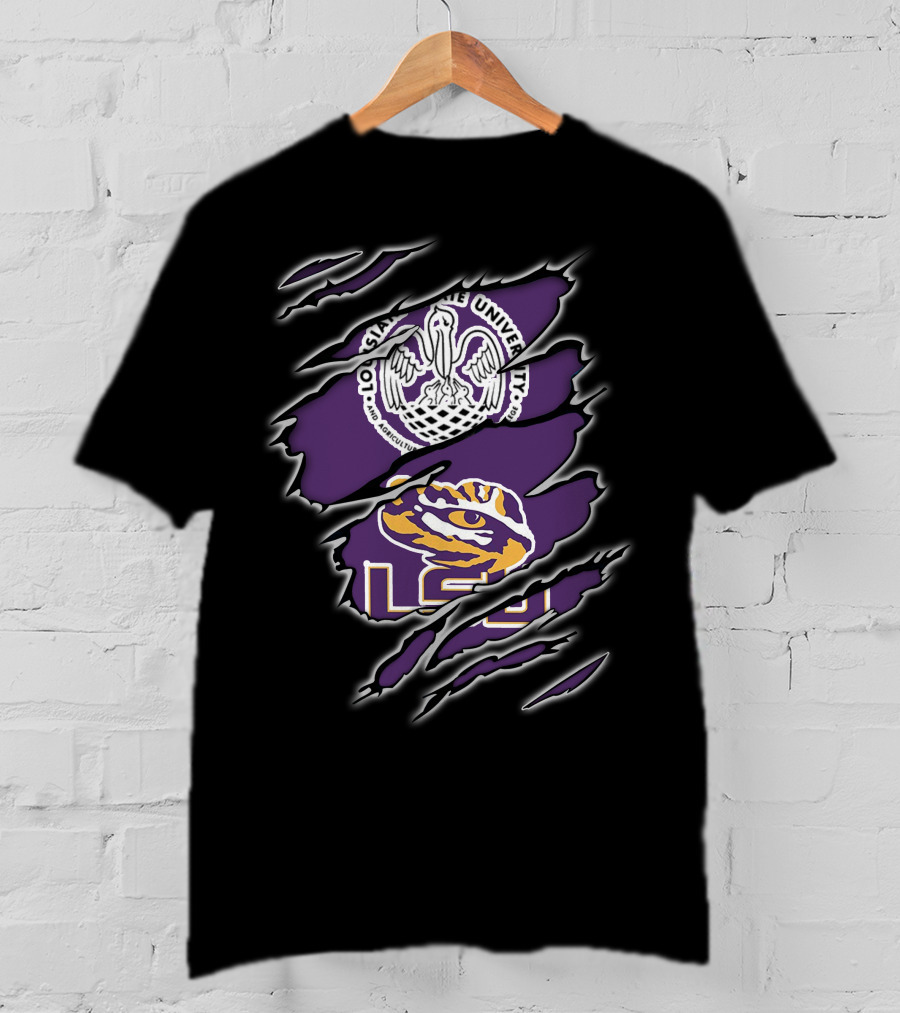 LSU Tigers Louisiana State University Logo Claw Marks T-Shirt
