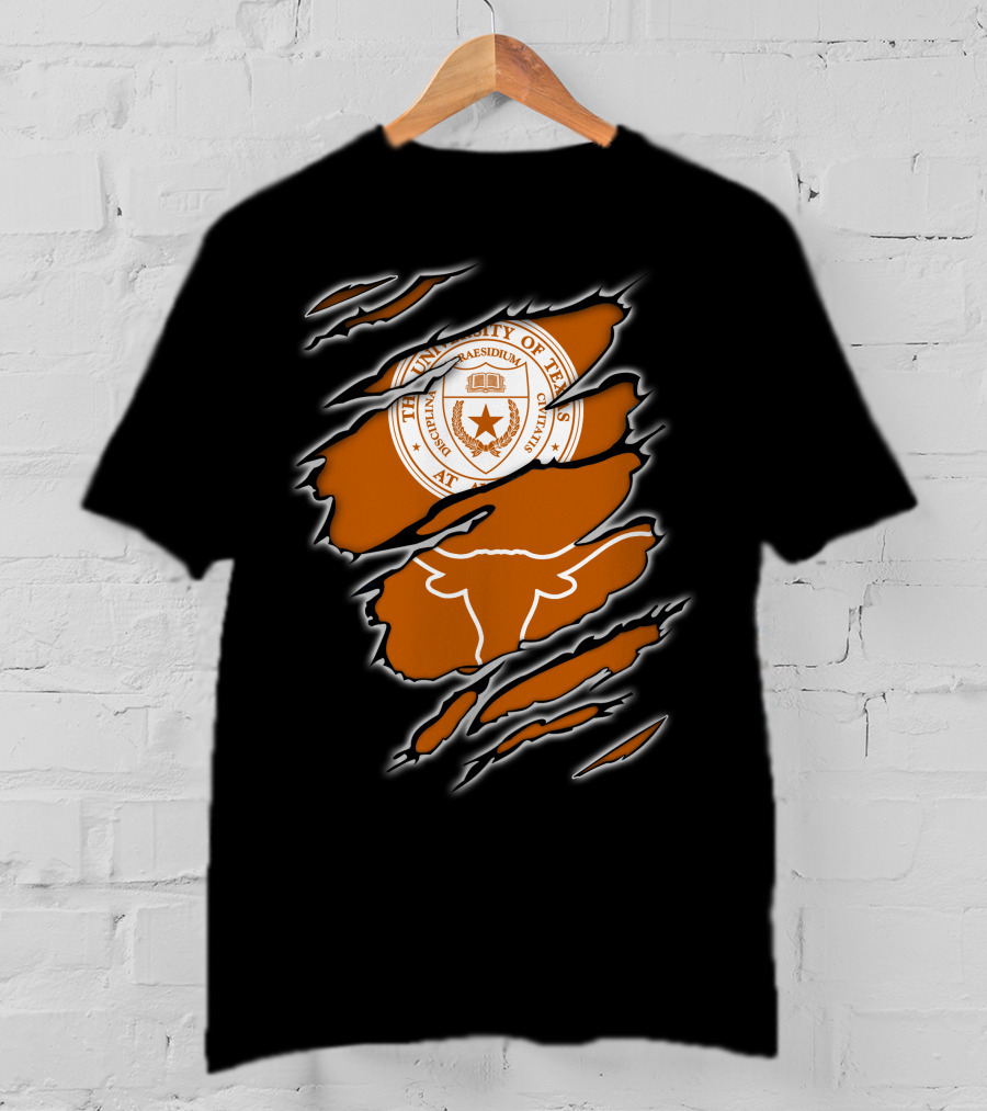 University Of Texas Longhorn NCAA Emblem Claw Marks T-Shirt