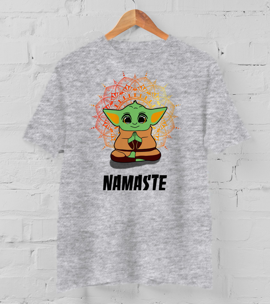 Baby Yoda Namaste Meditate Mandala T-Shirt