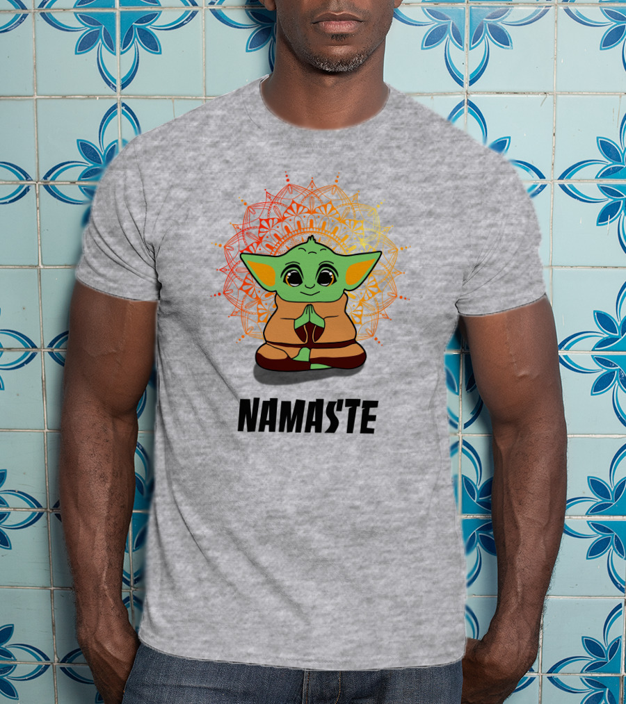 Baby Yoda Namaste Meditate Mandala T-Shirt