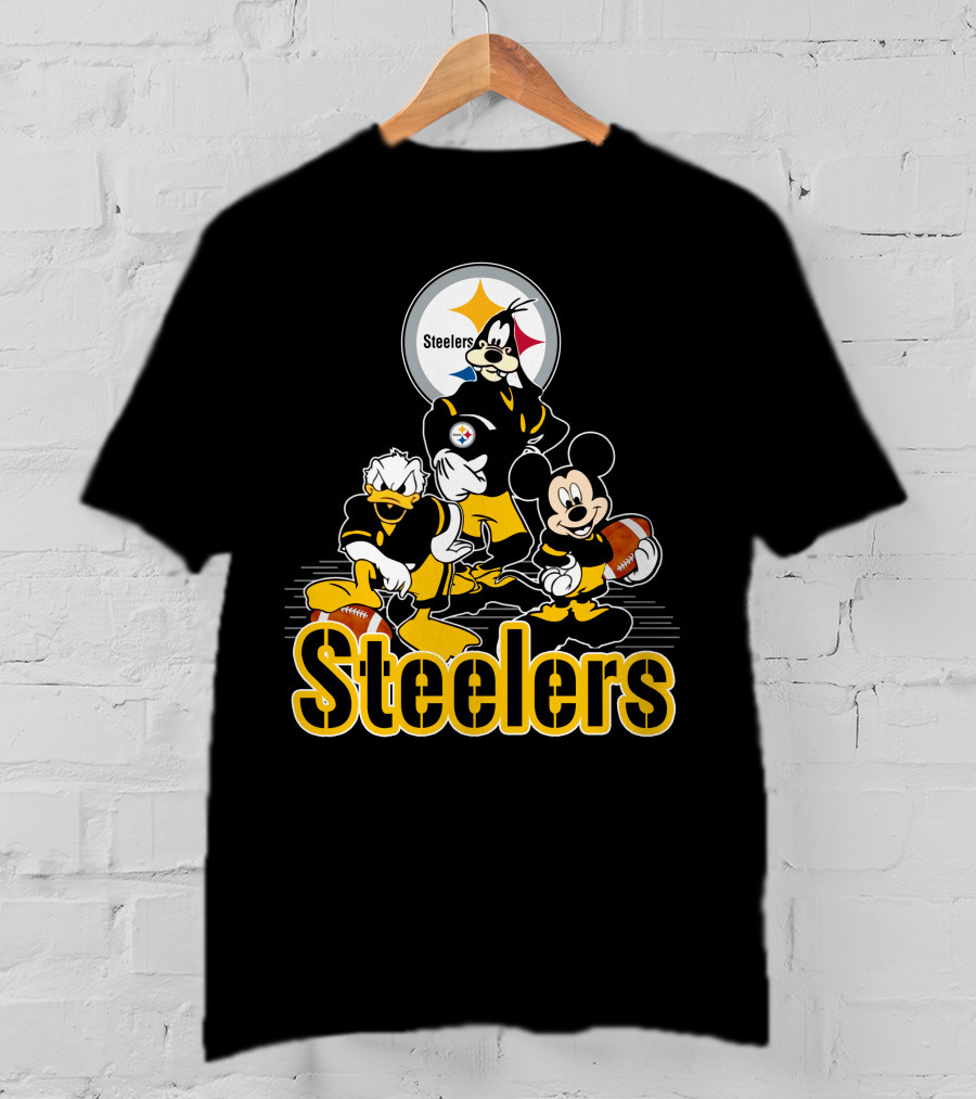 Steelers Mickey Donald Goofy Football Team Friendship T-Shirt