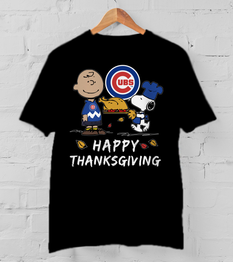 Peanuts Chicago Cubs Happy Thanksgiving T-Shirt