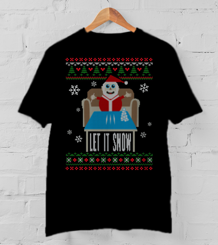 Cocain Funny Let It Snow Party Santa Christmas Holiday T-Shirt