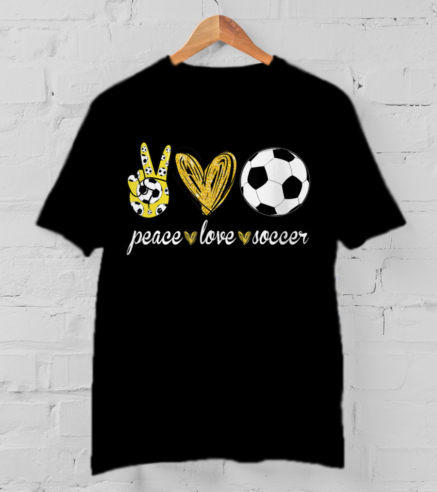 Peace Love Soccer Soccer Player Peace Love Soccer T-Shirt
