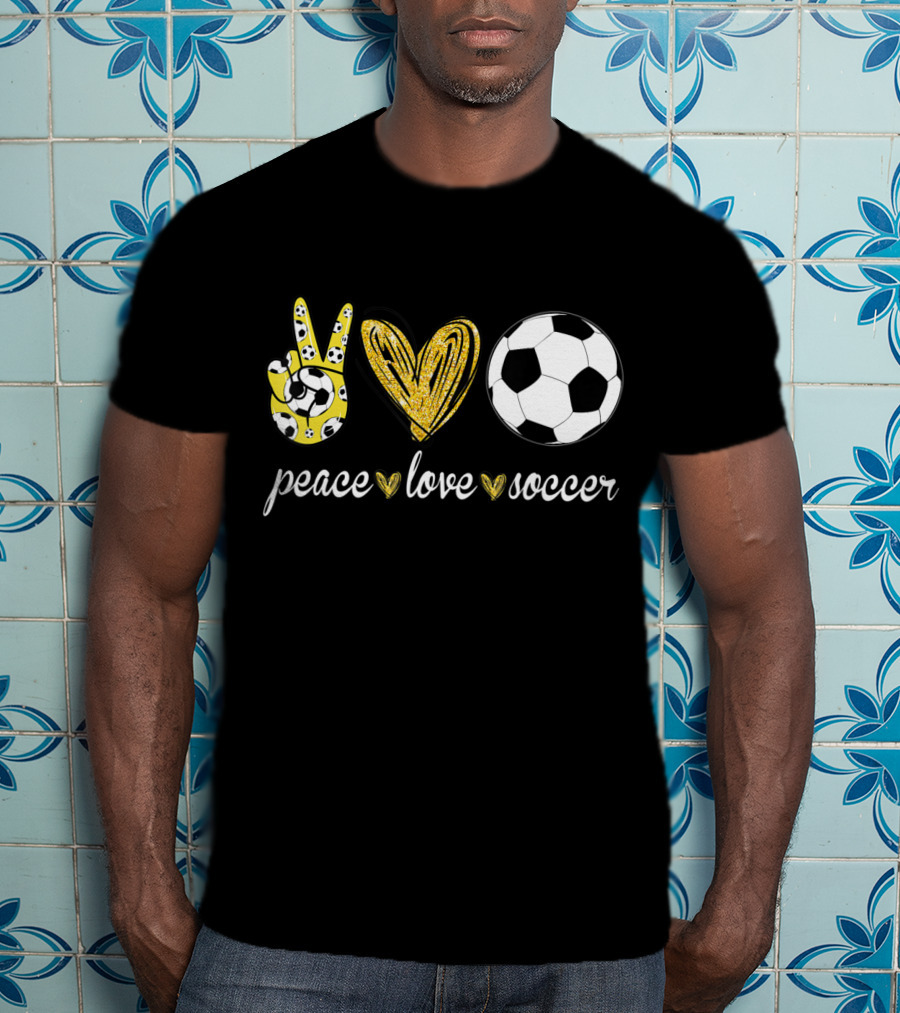 Peace Love Soccer Soccer Player Peace Love Soccer T-Shirt
