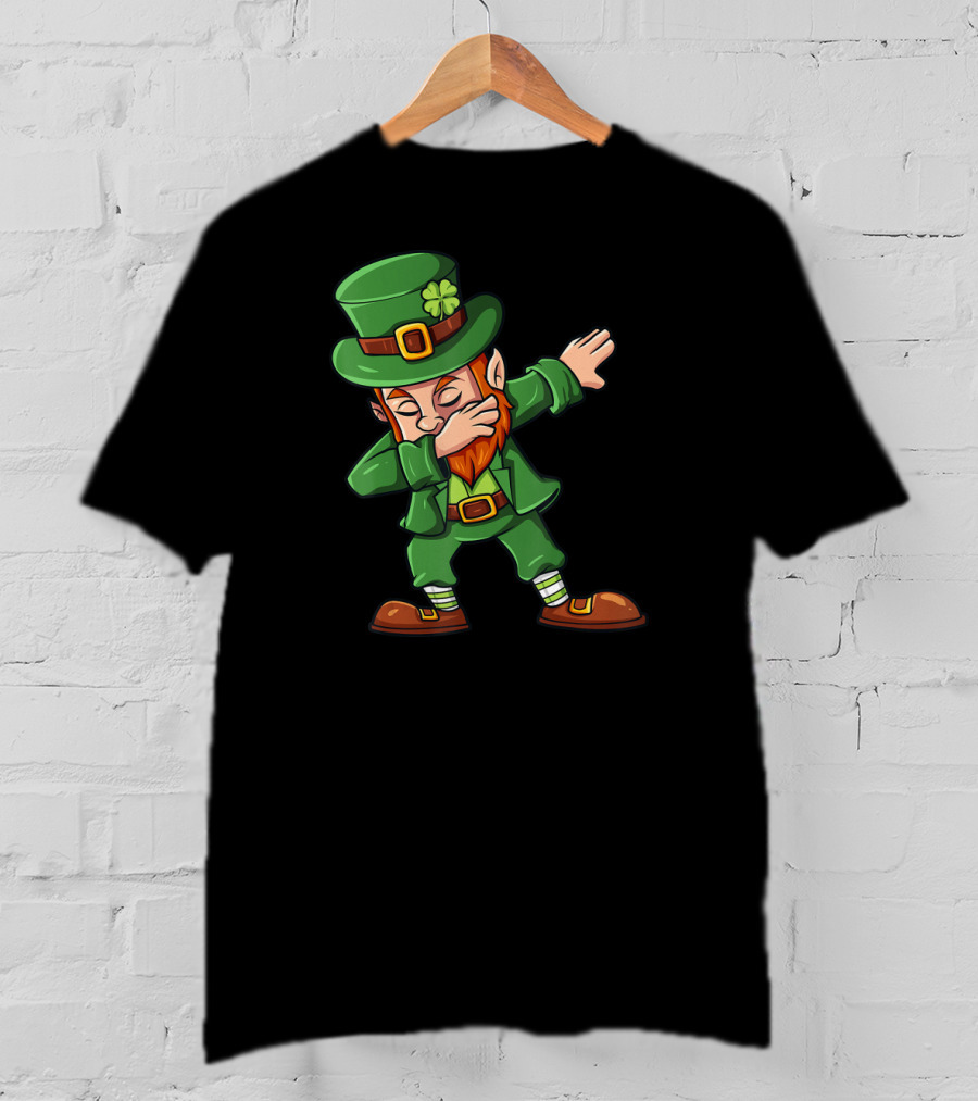 St Patricks Day Irish Leprechaun Dab Dance Iconic Lucky Shamrock T-Shirt