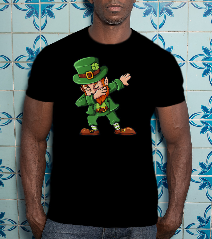 St Patricks Day Irish Leprechaun Dab Dance Iconic Lucky Shamrock T-Shirt