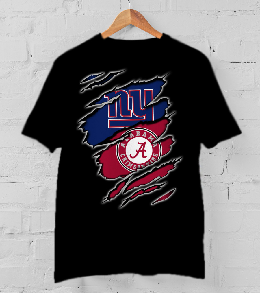 New York Giants Alabama Crimson Tide Fan Crossover T-Shirt