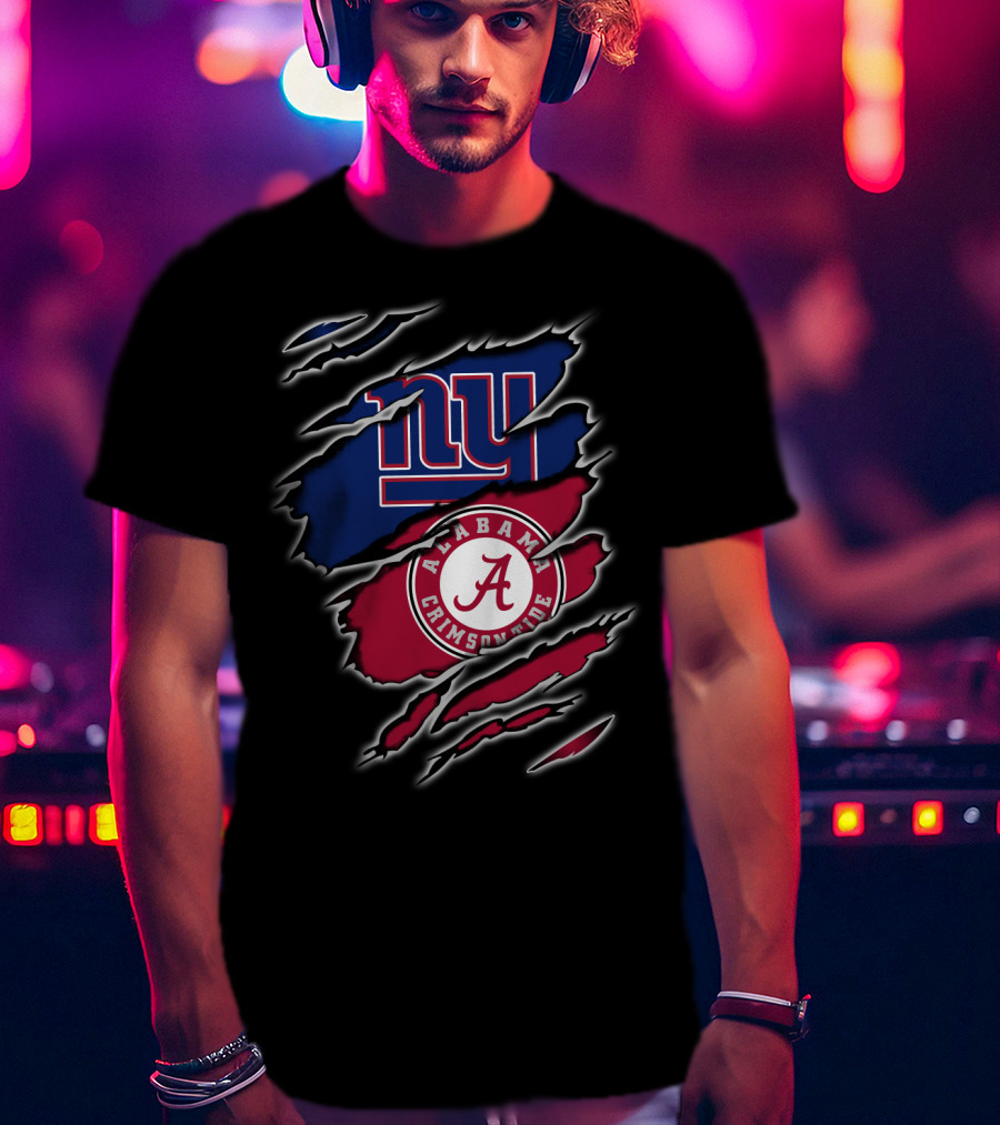 New York Giants Alabama Crimson Tide Fan Crossover T-Shirt