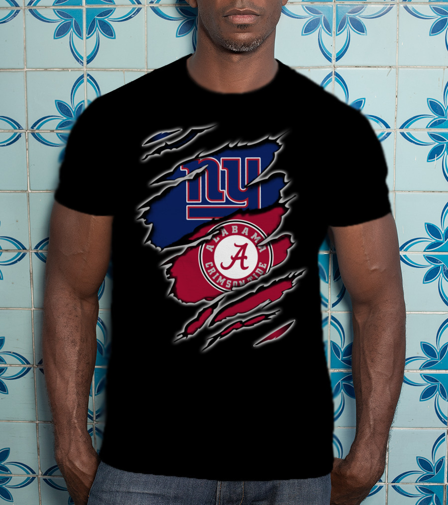 New York Giants Alabama Crimson Tide Fan Crossover T-Shirt