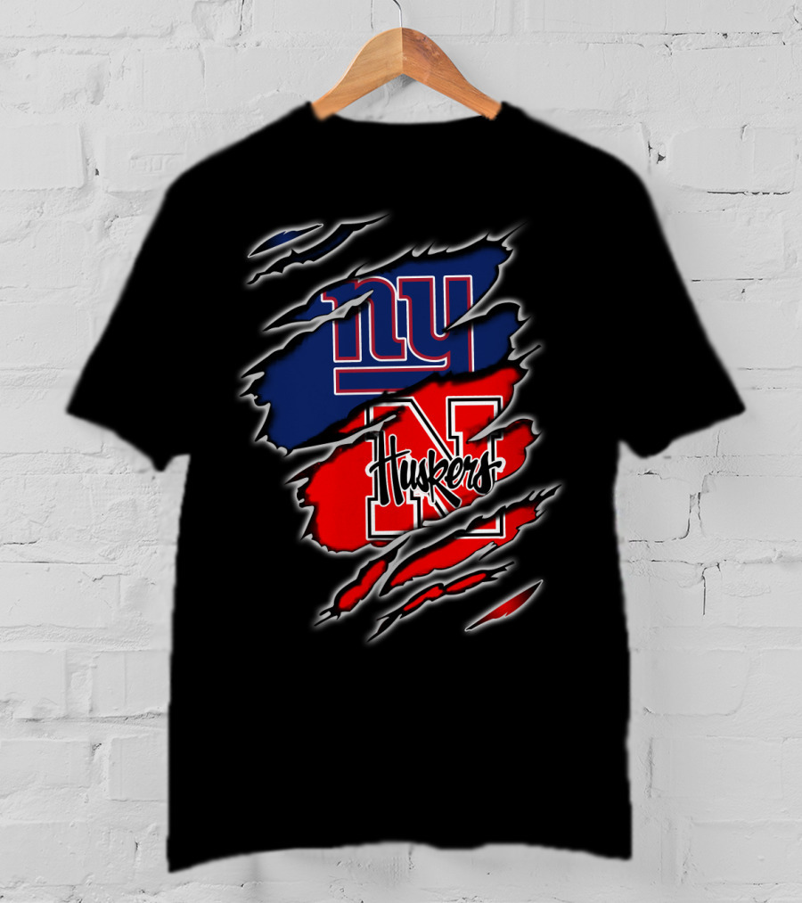 Giants Huskers N Logo Rip T-Shirt