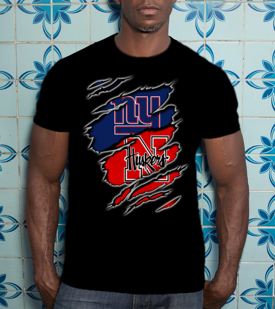 Giants Huskers N Logo Rip T-Shirt