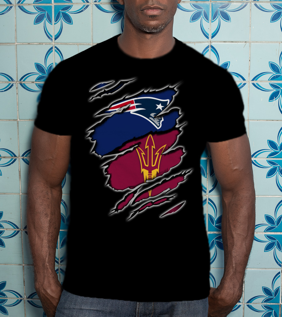 Patriots Arizona State University Torn Overlay T-Shirt