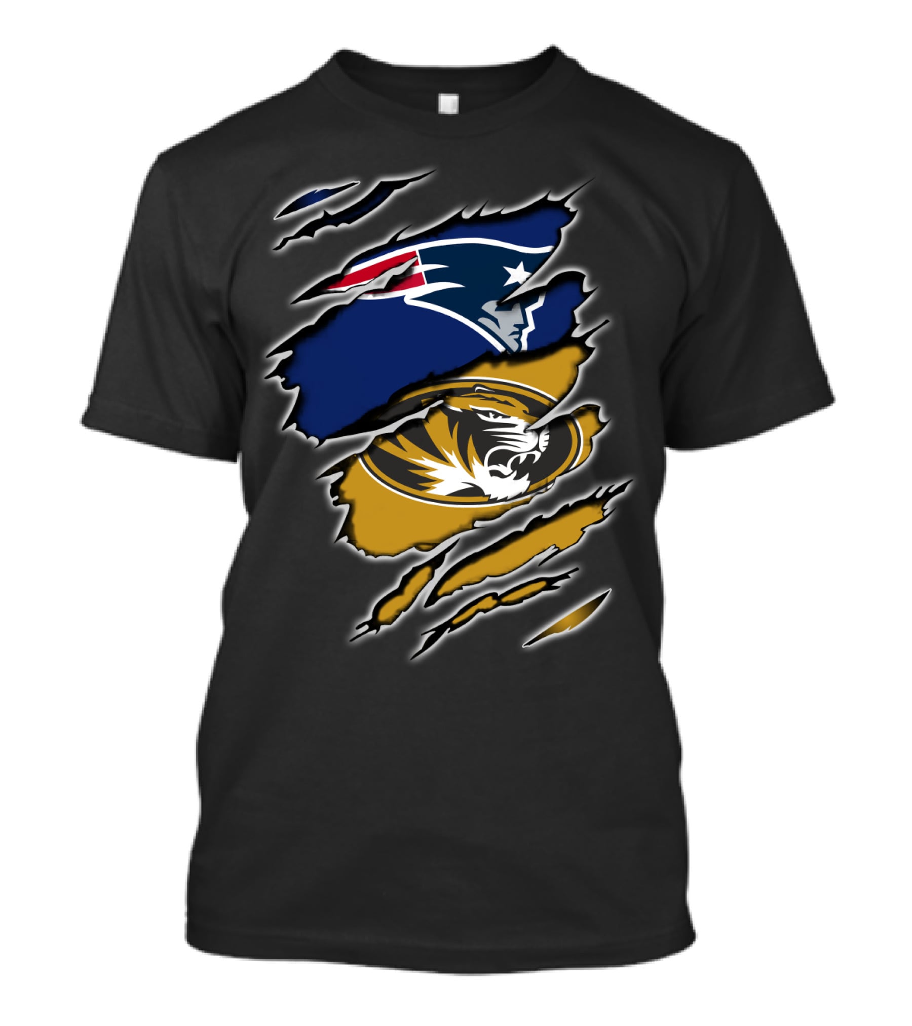 Patriots Missouri Tigers Logo Ripped T-Shirt