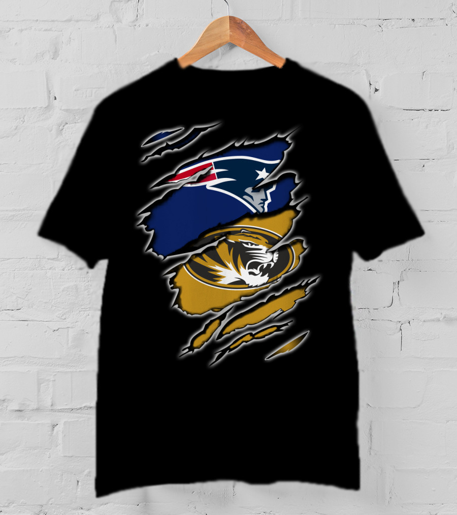 Patriots Missouri Tigers Logo Ripped T-Shirt
