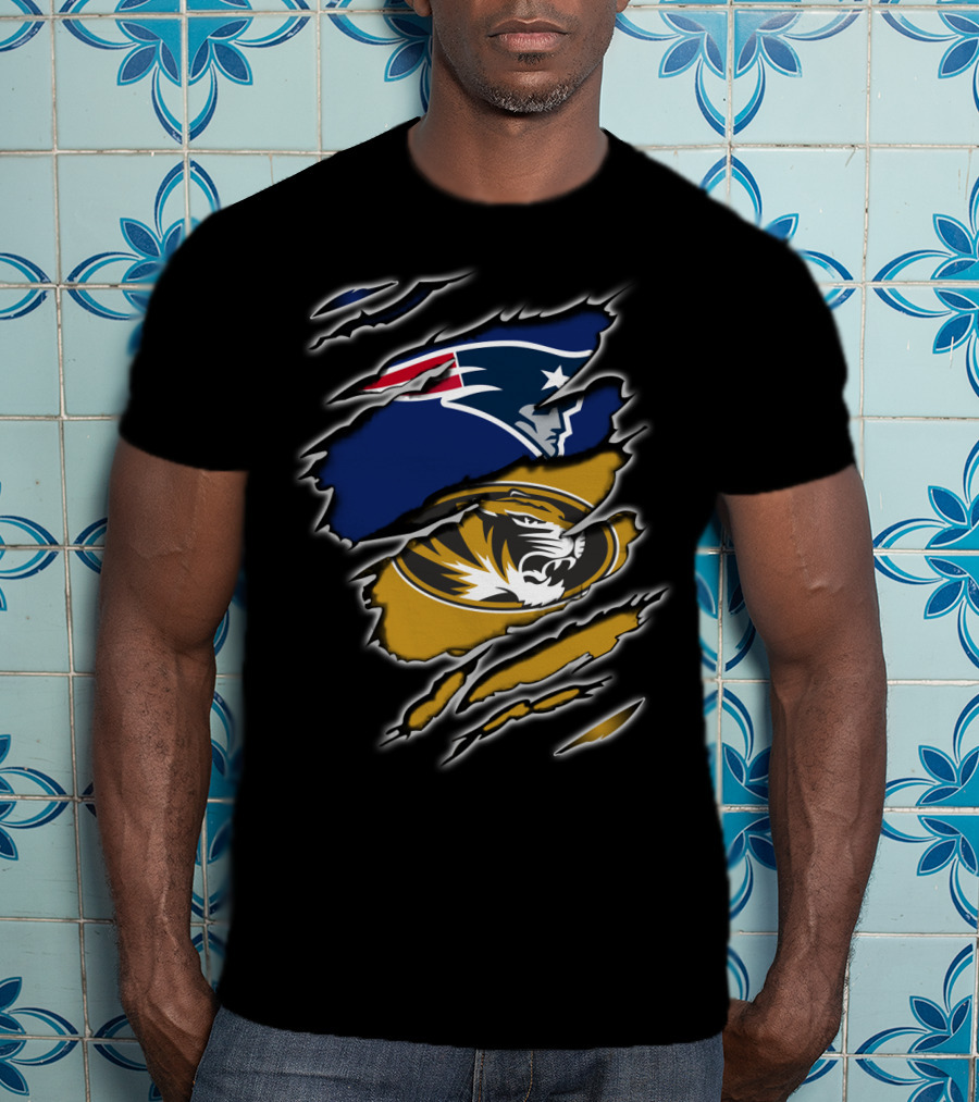 Patriots Missouri Tigers Logo Ripped T-Shirt