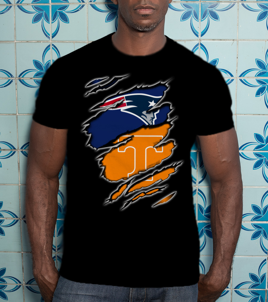 New England Patriots Tennessee Volunteers Ripped T-Shirt