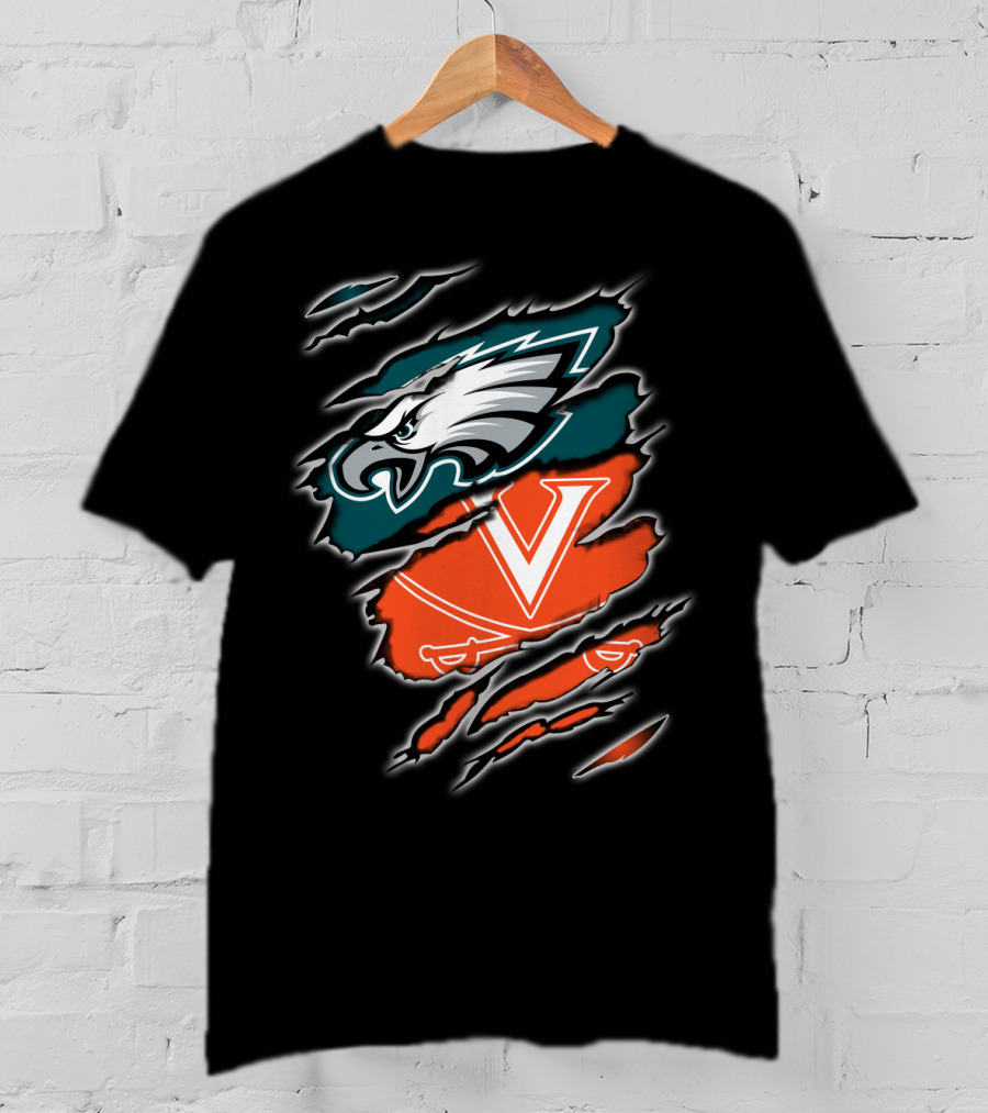 Philadelphia Eagles Virginia Cavaliers Fan Crossover T-Shirt