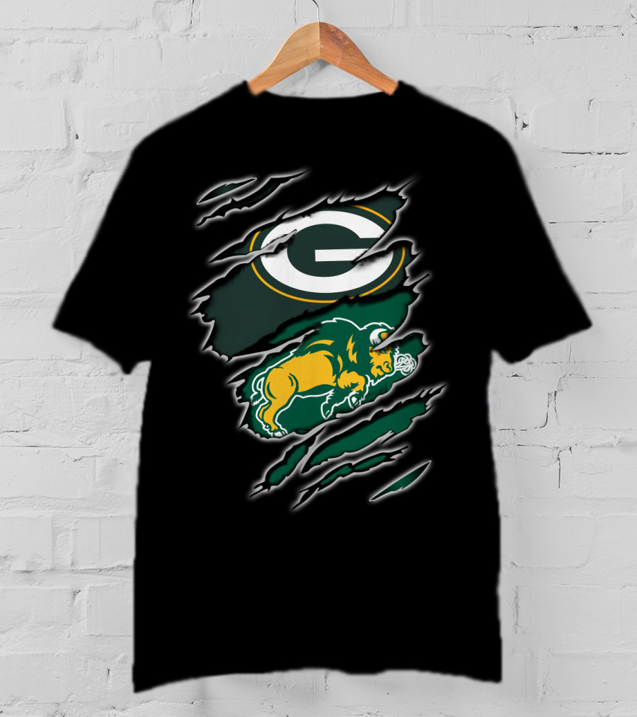 Packers Bison G Logo Green And Gold Claw Marks T-Shirt