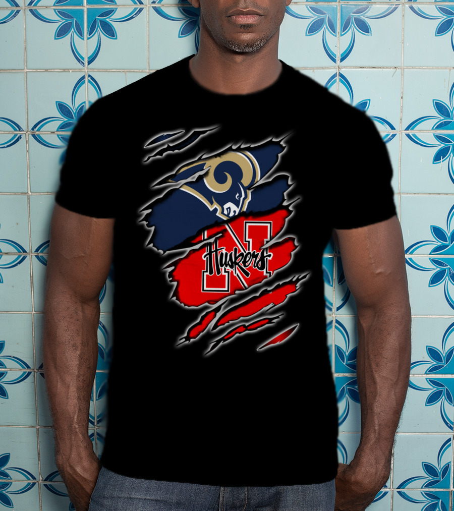 Rams Huskers Scratch Claw T-Shirt
