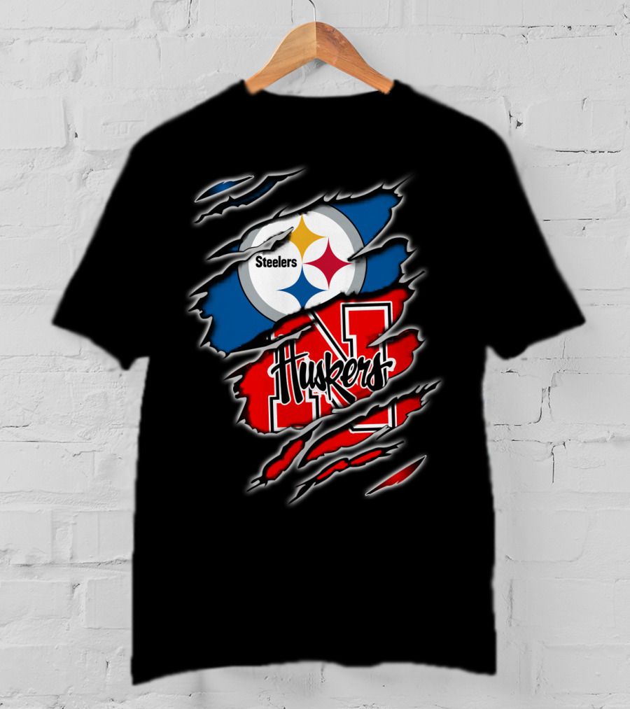 Steelers Huskers Ripped T-Shirt