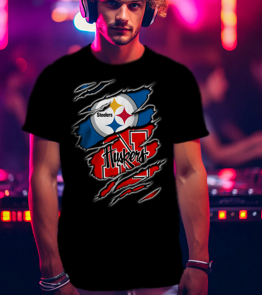 Steelers Huskers Ripped T-Shirt