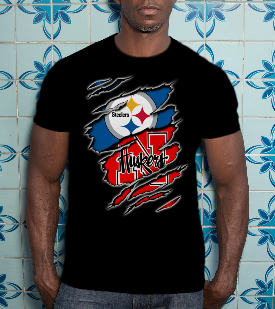 Steelers Huskers Ripped T-Shirt