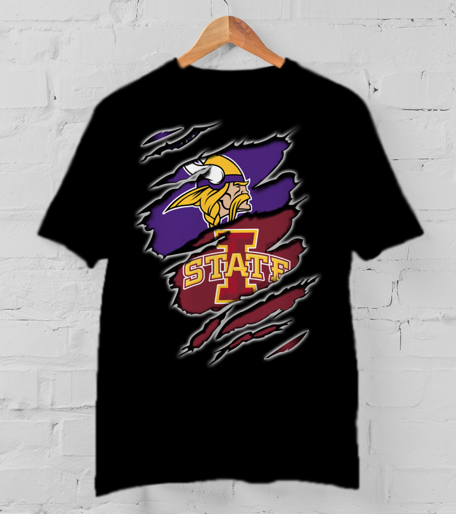 Minnesota Vikings Iowa State Cyclones Logos T-Shirt